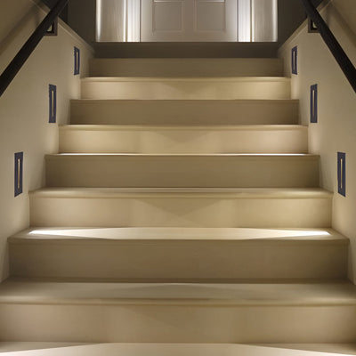 Kingly Industrial Rectangle Stair Aluminum Outdoor Wall Lights