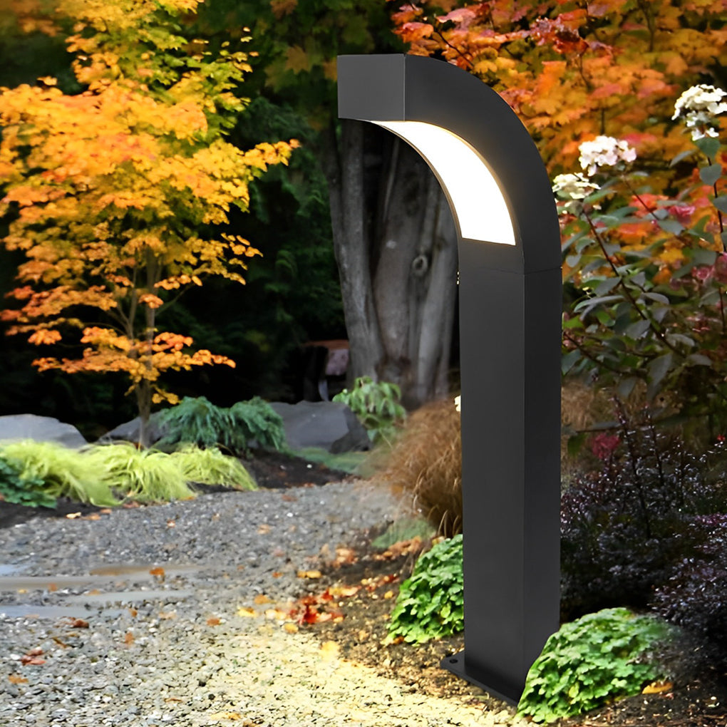 Simone Curved LED Landscape Aluminum Outdoor Path Light