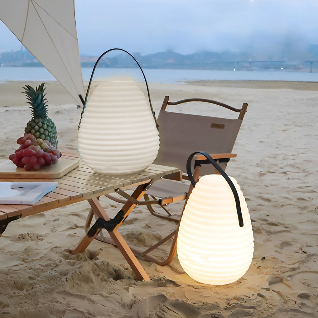 Lelie Round LED Timing USB Portable PE Outdoor Lanterns