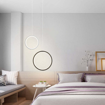 Arisha Modern Minimalist LED Hanging Pendant Lights Black White Bedroom - Neutral Decor