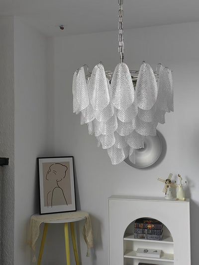 Prelit Glass Teardrop Chandelier