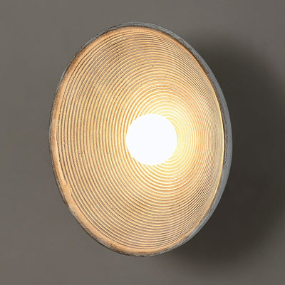 Aria Modern Round Indoor Wall Lamp Wood Bedroom Living Room - Neutral Decor