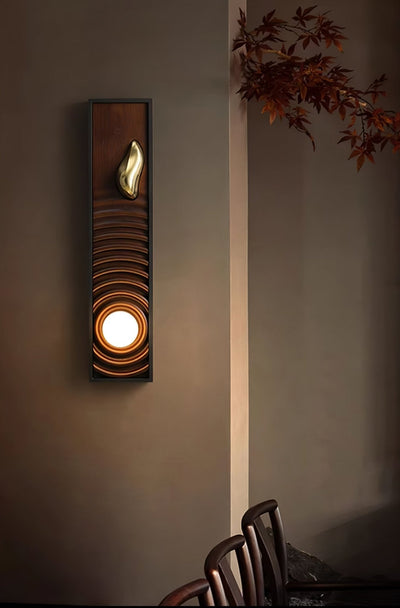 Caleb Vintage Wood Wall Lamp