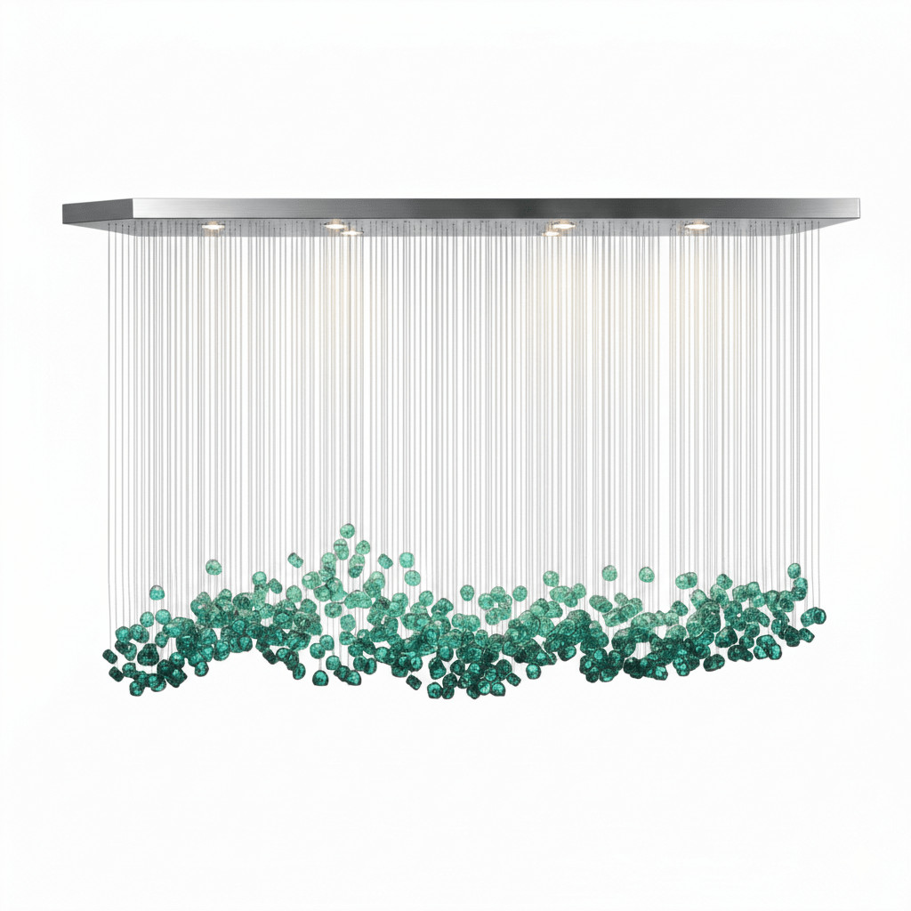 Polychrome Mineral Quartz Cascade Chandelier