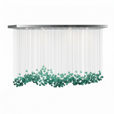 Polychrome Mineral Quartz Cascade Chandelier