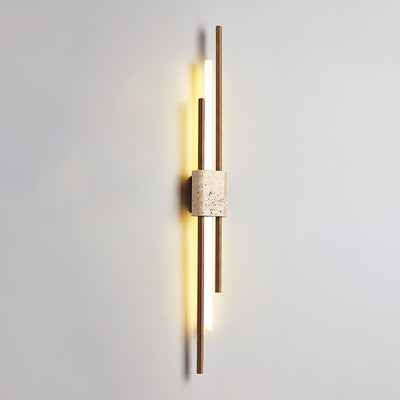Eden Terra   Travertine  Wood  Walnut Wall Light