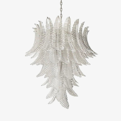 Eirineon Chandelier Clear Glass Leaf Cascading Elegant
