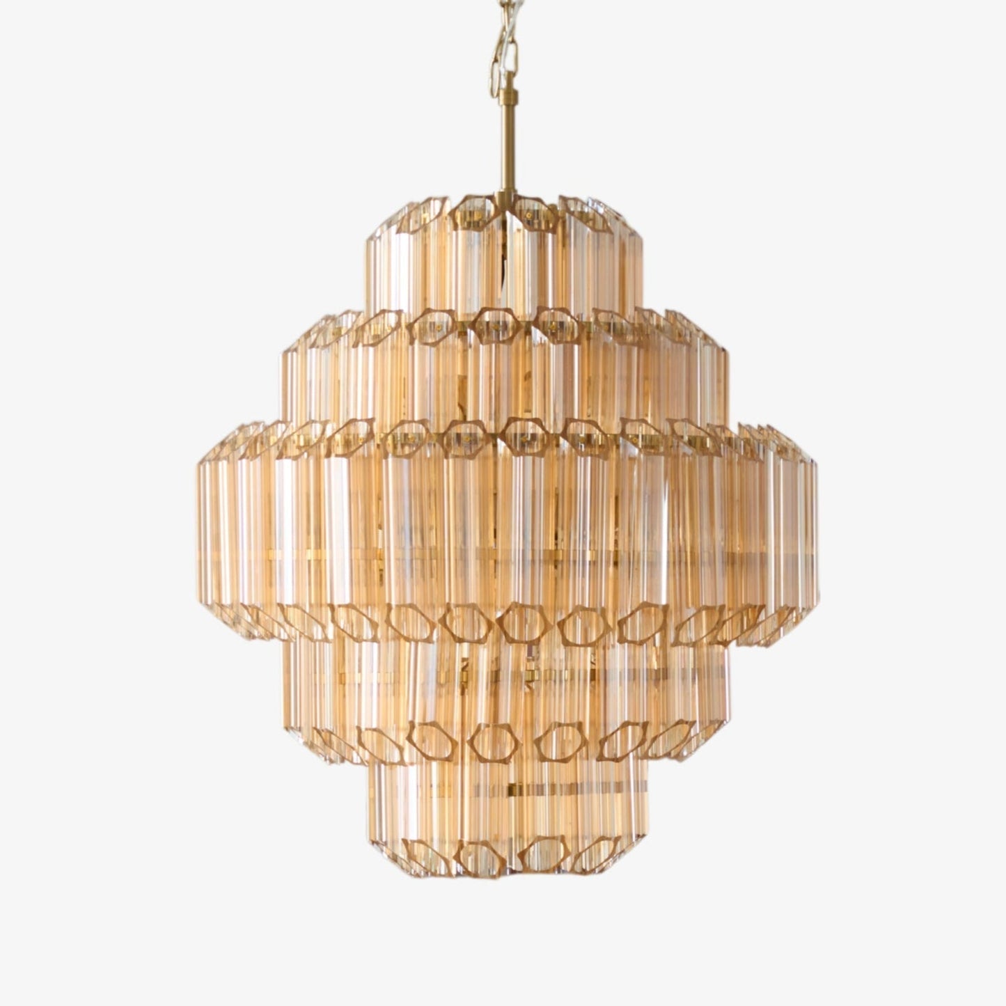 Liorerira Chandelier Aurum Cascade Murano Glass Prism Art