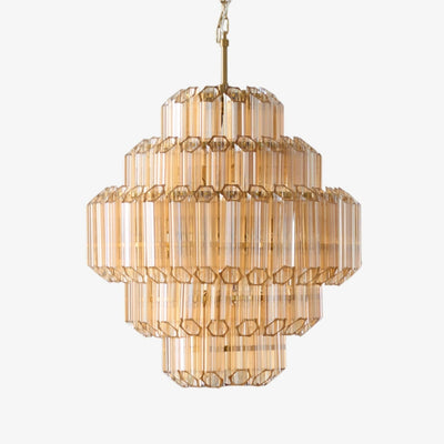 Liorerira Chandelier Aurum Cascade Murano Glass Prism Art