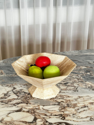 Selinel Facet Marble Pedestal Bowl