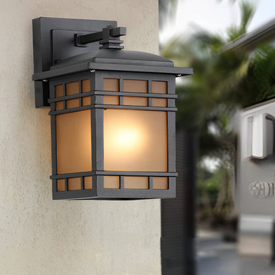 Dillon Square Retro Vintage Glass Outdoor Wall Lights