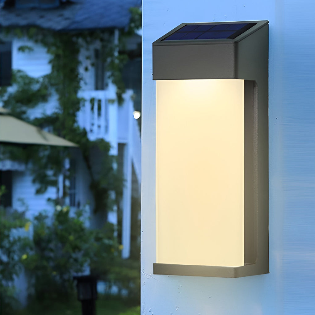 Laon Rectangular LED Light-controlled Aluminum Outdoor Sconce Light