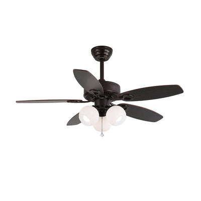 Elvael Classic Wood Glass Ceiling Fan Light