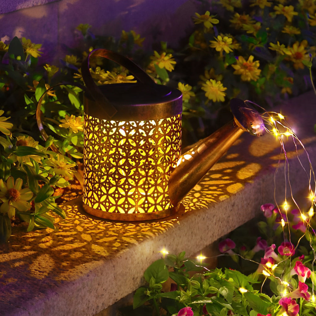Liia Kettle LED Solar Unique Efficient Iron Outdoor Light