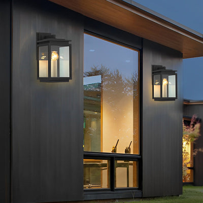 Jophine Rectangular Industrial Glass Outdoor Wall Lamp
