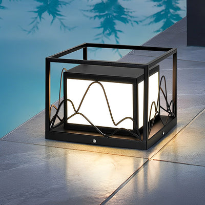 Rowena Square Scenery Marble Outdoor Post Caps Lights