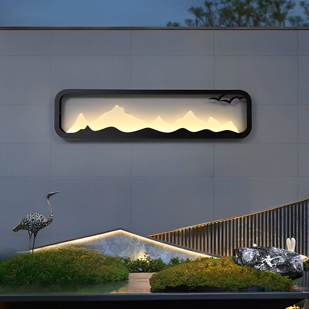 Geneva Rectangular Scenery Iron Outdoor Wall Lamp