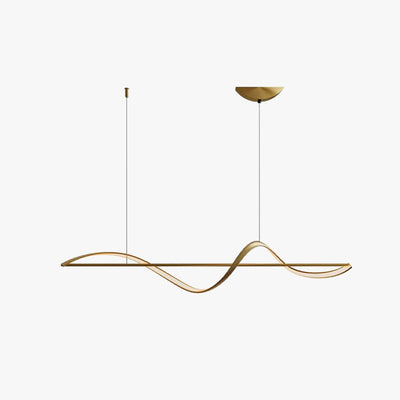 Arisha Pendant Light Wave Minimalist Designer Brass Art Gallery - Neutral Decor