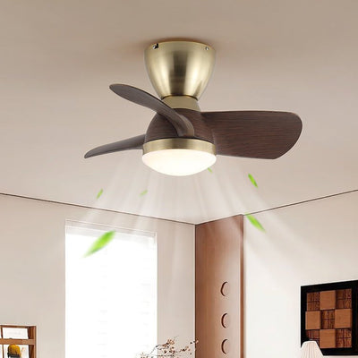 Aldiian Minimalist Brass Wood Ceiling Fan Light