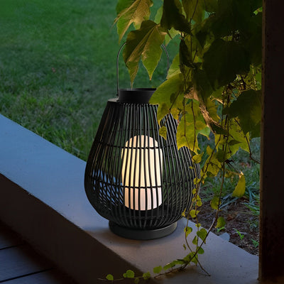 Ramo Portable Modern Woven Iron Outdoor Pillar Light