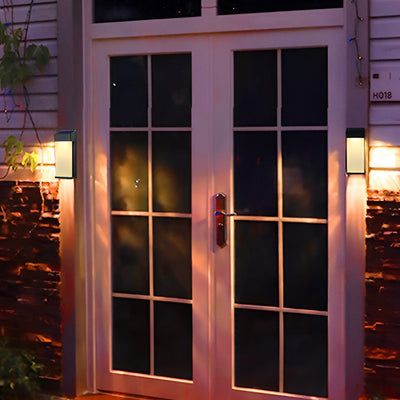 Laon Rectangular LED Light-controlled Aluminum Outdoor Sconce Light