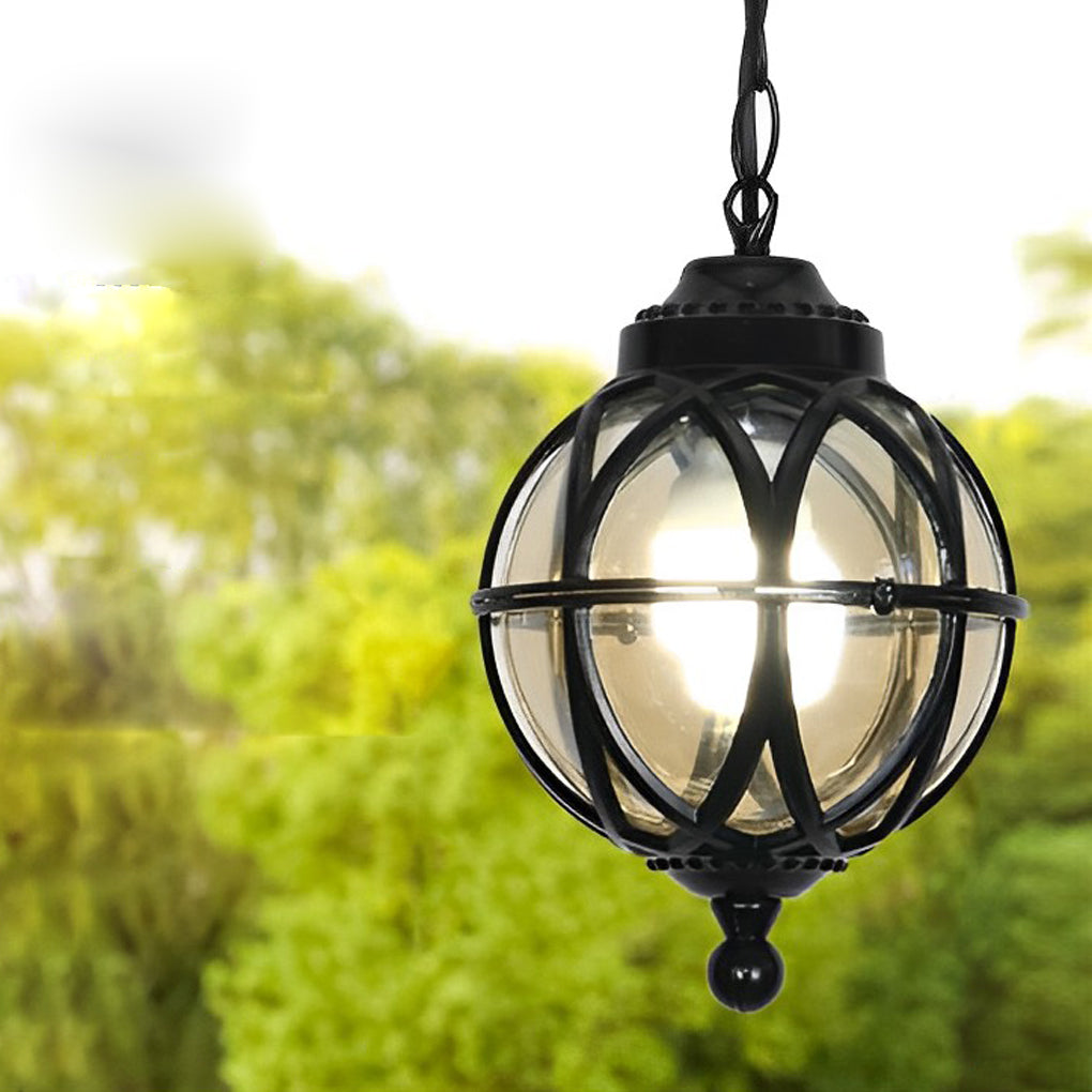 Beth Retro Ball Aluminum Glass Outdoor Pendant Light