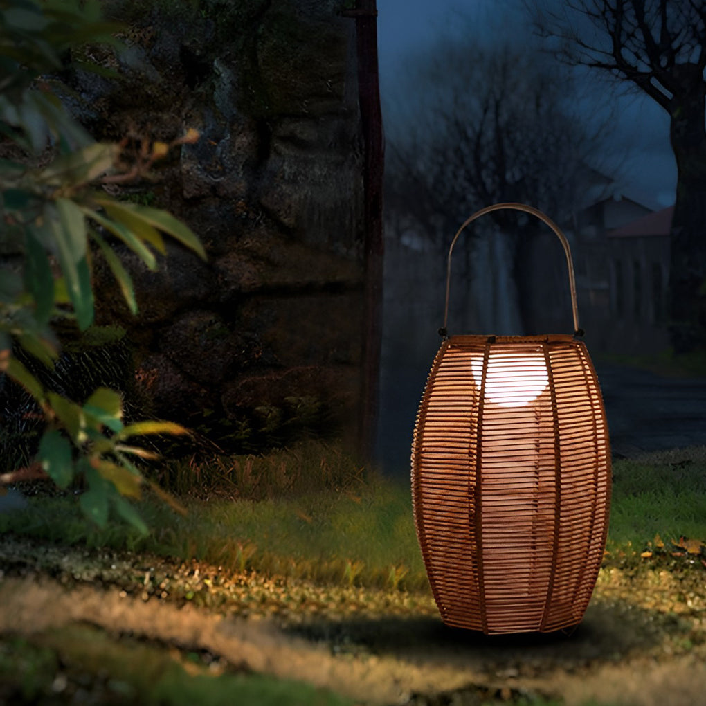 Thora LED Portable Modern Rattan Outdoor Floor Lamp
