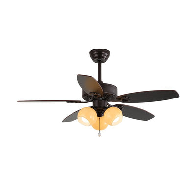 Elvael Classic Wood Glass Ceiling Fan Light
