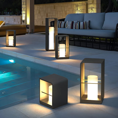 Gladys Rectangular Frame Modern Metal Outdoor Lights
