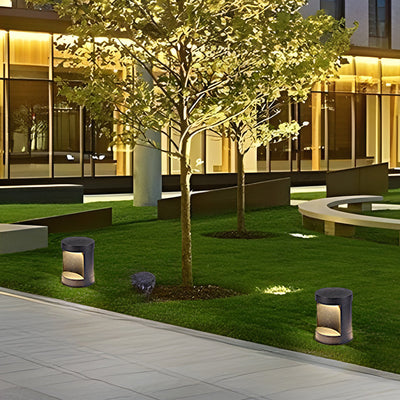 Scarlett Modern Cylinder Lawn Metal Outdoor Lamp