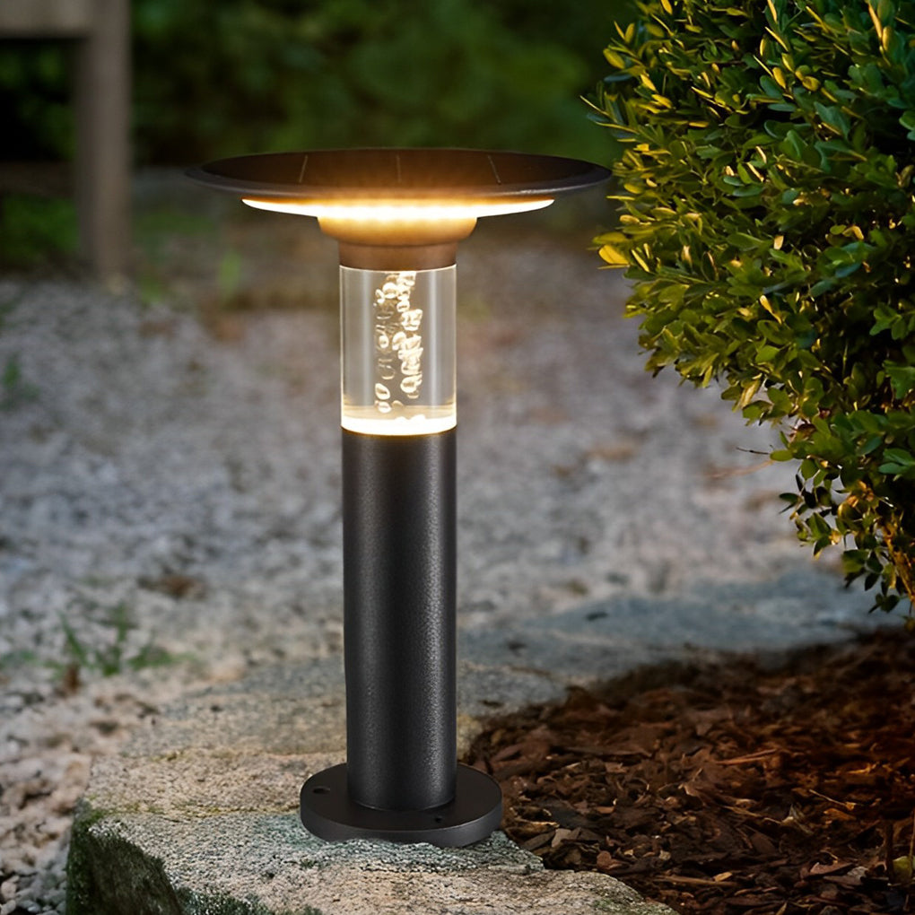 Nancy Solar Round Top Disk Aluminum Down Path Lighting