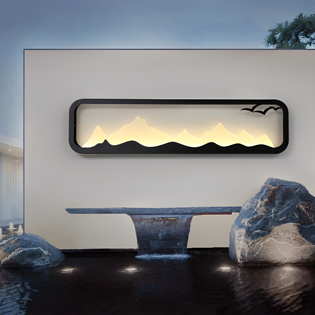 Geneva Rectangular Scenery Iron Outdoor Wall Lamp