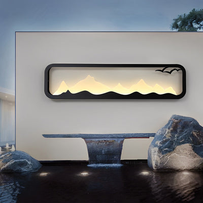 Geneva Rectangular Scenery Iron Outdoor Wall Lamp