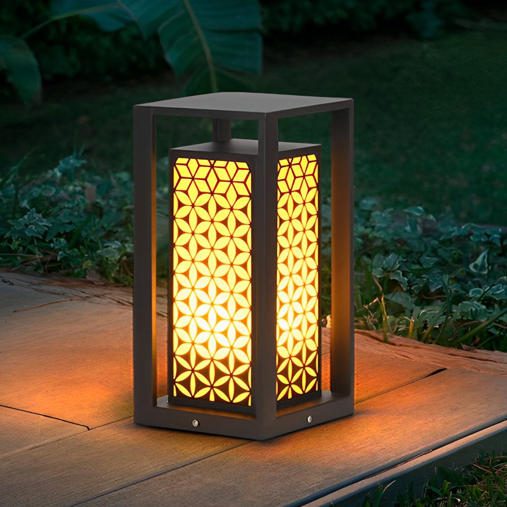 Gala Floral Pattern Unique Modern Metal Pathway Lights