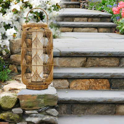 Ase LED Retro European Portable Rattan Outdoor Floor Lamp