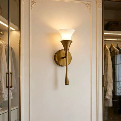 Solalette Brass Double Cone Wall Sconce