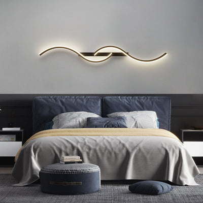 Arisha Modern Linear Wave Bedroom Wall Lamp Living Room - Neutral Decor