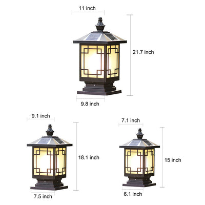 Bertte Retro Grilles LED Aluminum Outdoor Fence Post Lights