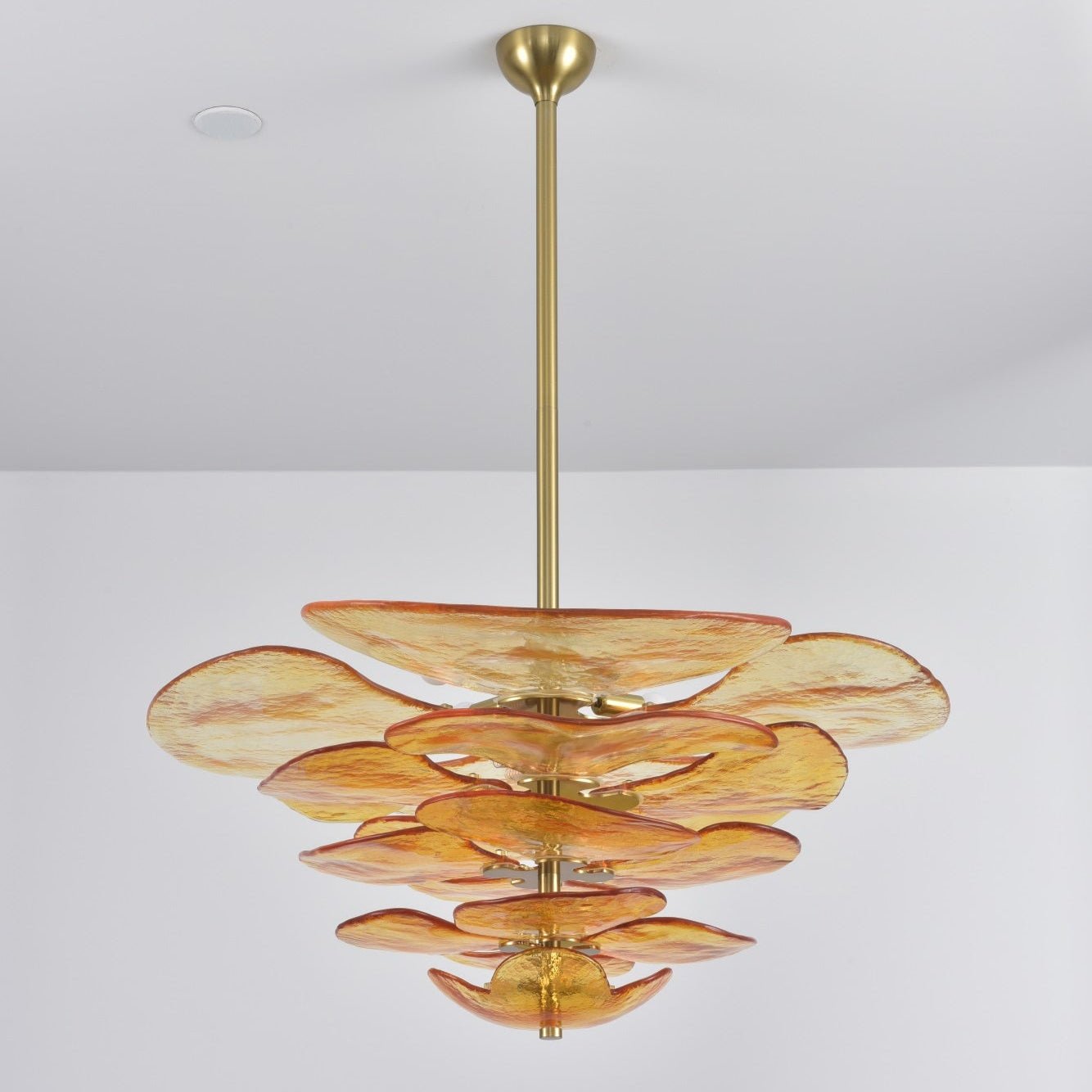 Crivs Chandelier Gold Murano Glass Petal Luxury