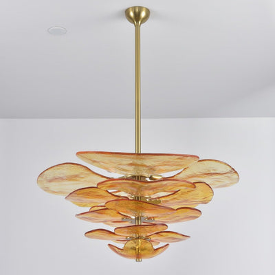 Crivs Chandelier Gold Murano Glass Petal Luxury