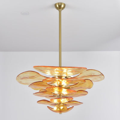 Crivs Chandelier Gold Murano Glass Petal Luxury