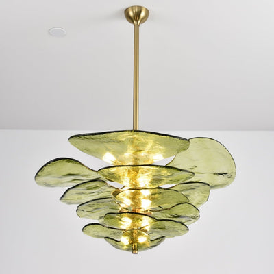 Crivs Chandelier Gold Murano Glass Petal Luxury