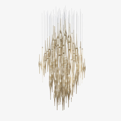 HydroDrop Amber Glass Grand Cascade  Chandelier