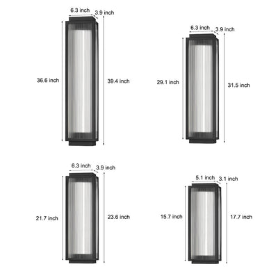 Champion Rectangular Strip Modern Outdoor Wall Lights
