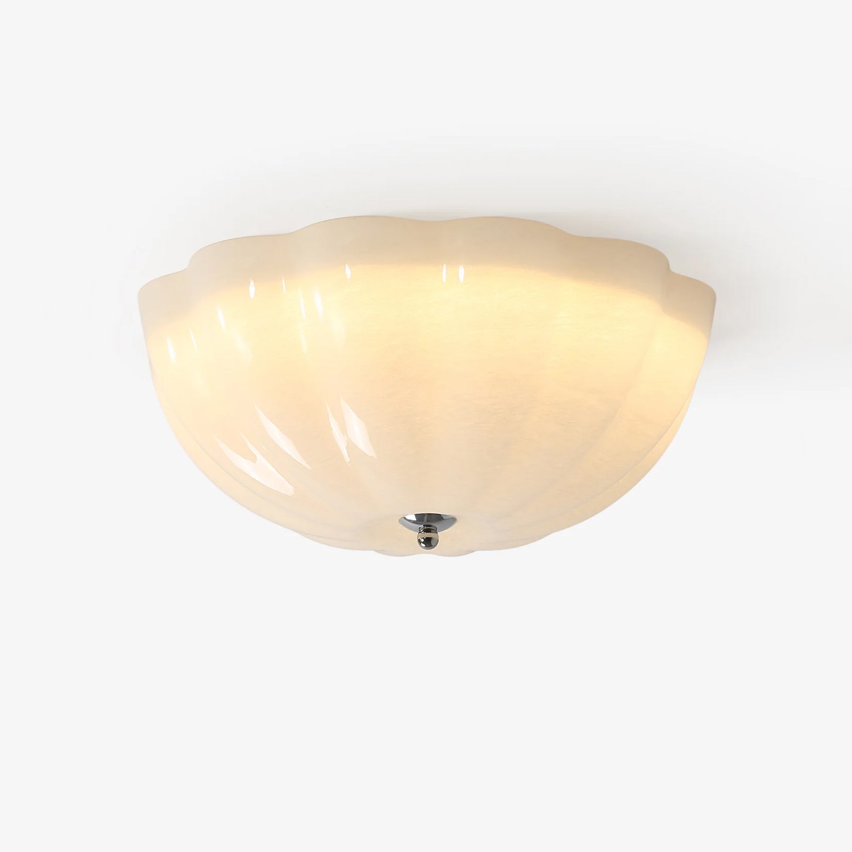 Uphaara Modern Minimalist Opal Shell Glass Ceiling Lamp