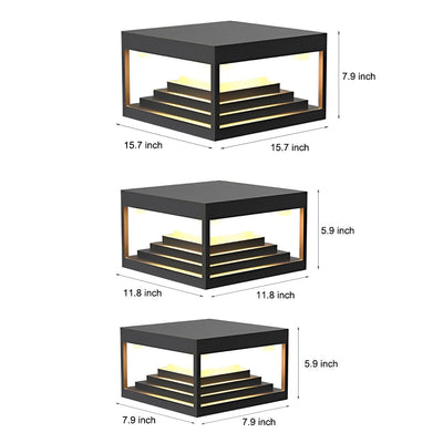 Wane Square Creative LED Steel Outdoor Post Caps Lights