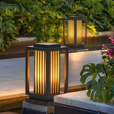 Faye Modern LED Cage Marble Outdoor Pathway Lawn Lights