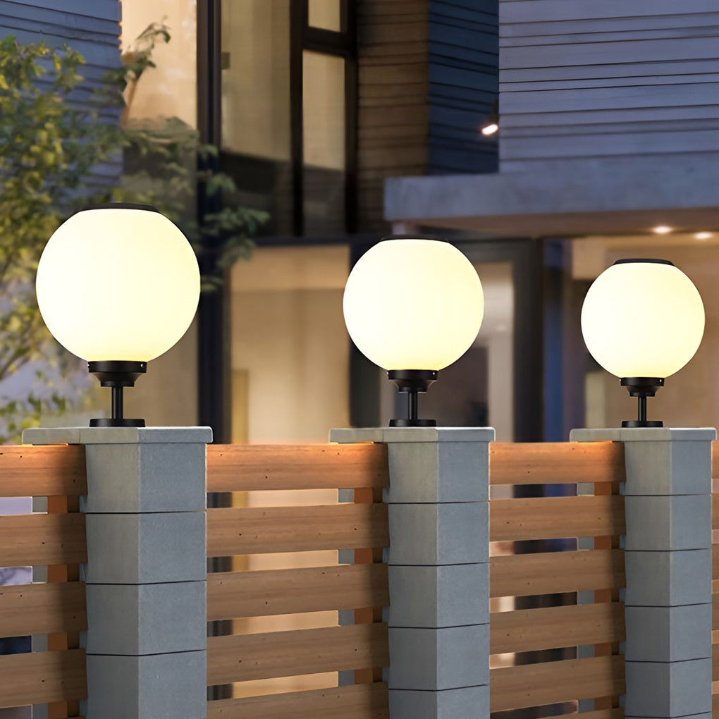 Hael Ball Three Step LED Aluminum Outdoor Post Caps Pillar Light