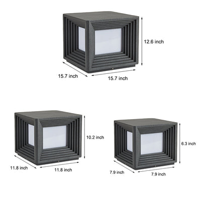 Square Creative LED Modern Steel Outdoor Post Caps Lights