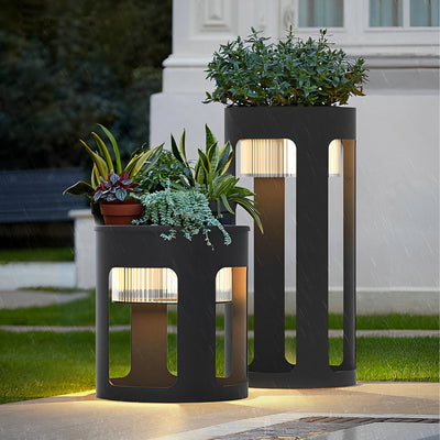 Bobie Round Under-Table Solar Steel Outdoor Light